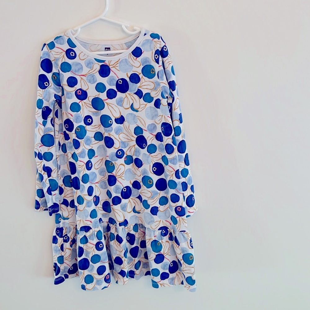 Long sleeve blue berry dress